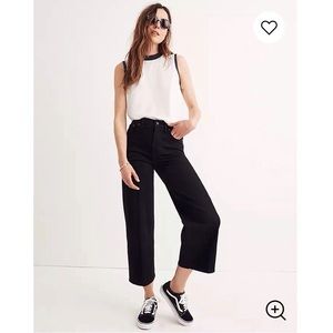 Madewell High Rise Wide Leg Crop Jeans - Black